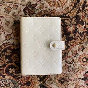 Louis Vuitton Cream Vernis Monogram PM Agenda
